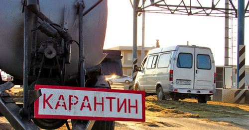 Карантинный пункт АЧС на въезде на Волгоградский мост. Волгоградская область. Фото Вячеслава Ященко для "Кавказского узла" Карантинный пункт АЧС на въезде на Волгоградский мост. Волгоградская область. Фото Вячеслава Ященко для "Кавказского узла"