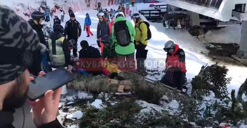 На месте происшествия. 15 февраля 2018 г. Кадр из видео Кубанские новости https://www.youtube.com/watch?v=Kigqr4LC21g
