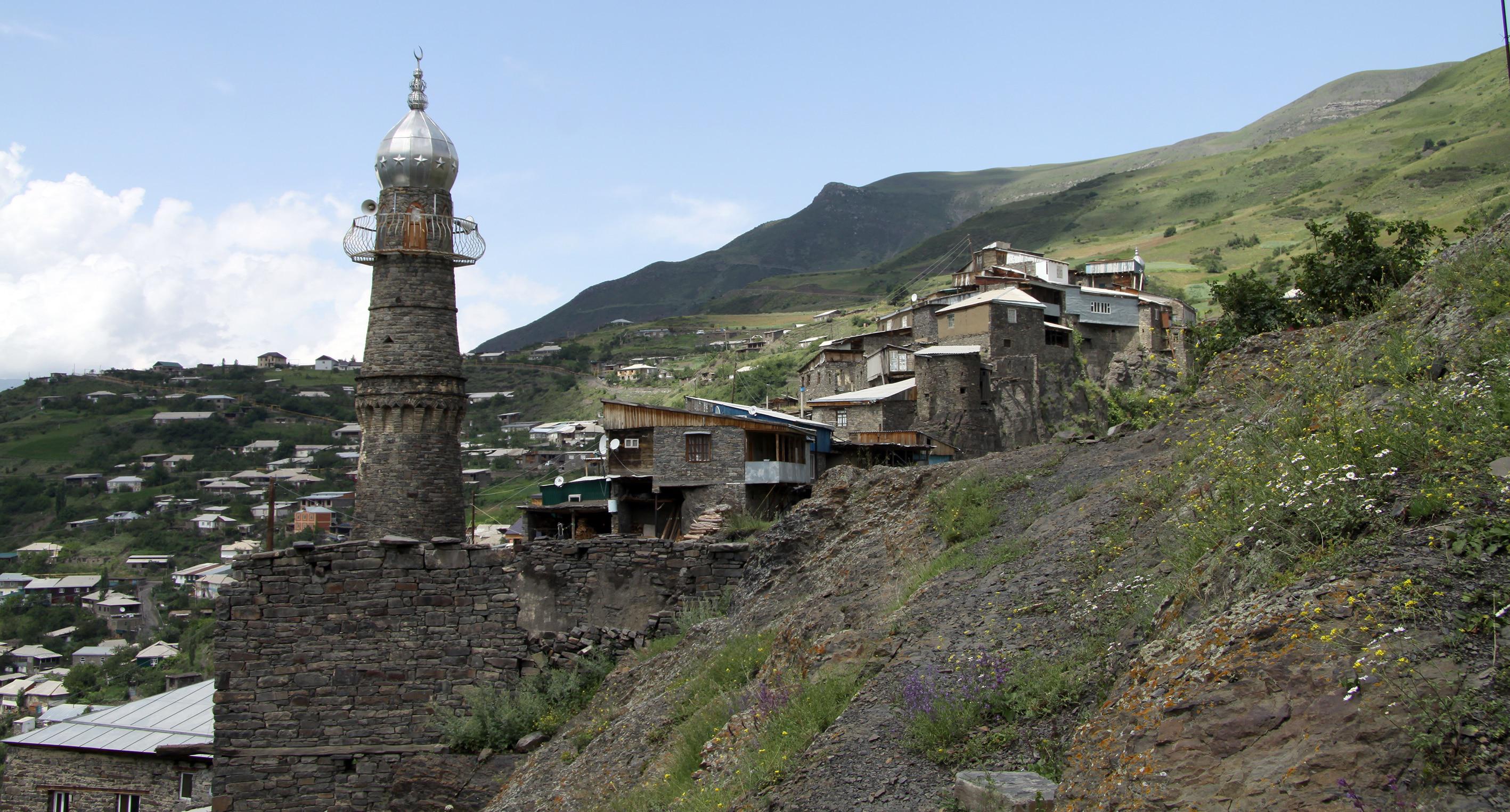 Минарет мечети в селе Тинди Цумадинскoго районa. Фото Дениса Соколова для “Кавказского узла”. Минарет мечети в селе Тинди Цумадинскoго районa. Фото Дениса Соколова для “Кавказского узла”.