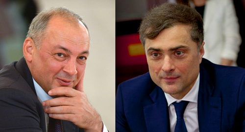 Магомедсалам Магомедов и Владислав Сурков. Фото Kremlin.ru, Sputnik/Наталья Айриян. Коллаж "Кавказского узла" Магомедсалам Магомедов и Владислав Сурков. Фото Kremlin.ru, Sputnik/Наталья Айриян. Коллаж "Кавказского узла"