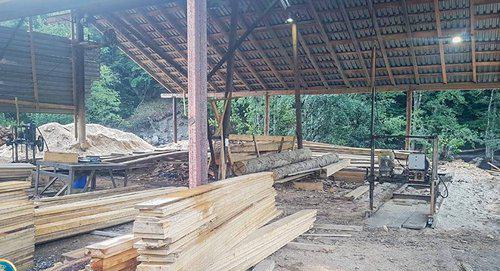 Незарегистрированный лесопильный цех. Фото FB / Representatives of Investigation Service of the Ministry of Finance of Georgia

