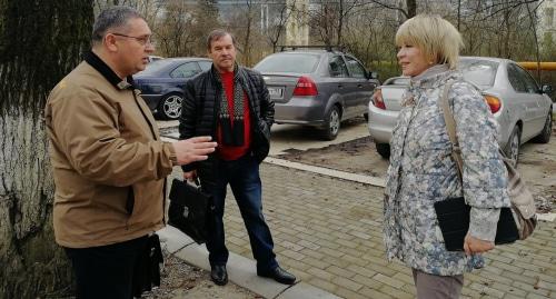 Михаил Охрименко, Александр Портнов и Тамара Шовба. Фото Светлана Кравченко для "Кавказского узла". Михаил Охрименко, Александр Портнов и Тамара Шовба. Фото Светлана Кравченко для "Кавказского узла".