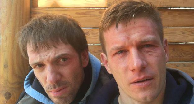 Сергей Хазов-Кассиа и Андрей Костянов после нападения. Фото Сергей Хазов-Кассиа RFE/RL
