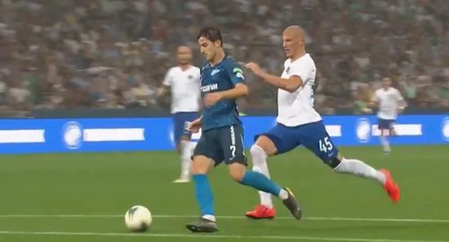 Игроки "Сочи" и "Зенита". стопкадр видео matchtv.ru Игроки "Сочи" и "Зенита". стопкадр видео matchtv.ru