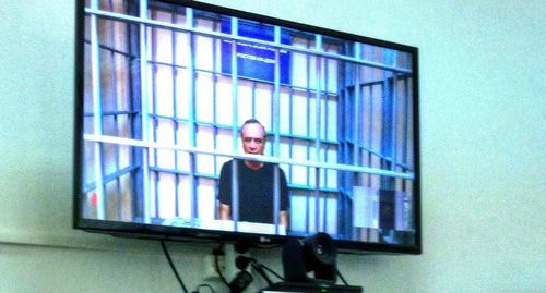 Сергей Сидаш в экране видеосвязи в зале суда. Фото Константина Волгина для "Кавказского узла" Сергей Сидаш в экране видеосвязи в зале суда. Фото Константина Волгина для "Кавказского узла"