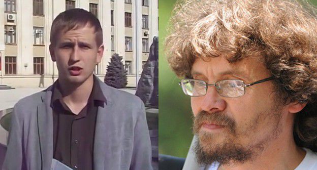 Активист Алексей Мандригеля (слева) и координатор "Эковахты" Андрей Рудомаха. Скриншот видео https://youtu.be/QX82SXYqgxU и фото Елены Синеок (Юга.ру). Коллаж "Кавказского узла"