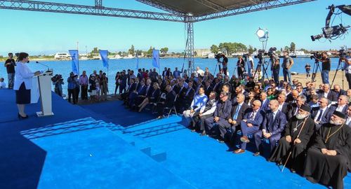 Церемония начала строительства нового терминала в порту Поти. Фото: Ministry of Regional Development and Infrastructure of Georgia / FB Церемония начала строительства нового терминала в порту Поти. Фото: Ministry of Regional Development and Infrastructure of Georgia / FB
