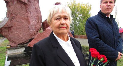 Нина Смолина на траурном митинге. Волгоград, 30 октября 2019 г. Фото Вячеслава Ященко для "Кавказского узла"