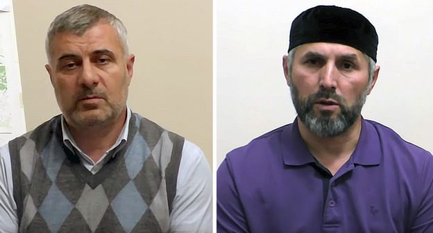 Председатель общественного движения "Опора Ингушетии" Барах Чемурзиев и глава ингушского отделения Российского Красного Креста Муса Мальсагов. Стоп-кадр видео канала  "Общественное движение "Опора Ингушетии". https://www.youtube.com/channel/UCul7SXfaP1AZeYDYkiWZMQg