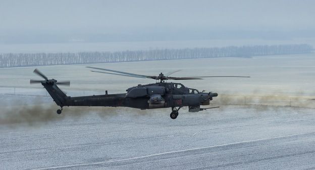 Тренировочные полеты экипажей вертолетов армейской авиации Южного военного округа (аэр.Кореновск, Краснодарский край). Фото: Mil.ru, https://commons.wikimedia.org/w/index.php?curid=55761976