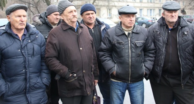 Шахтеры на пикете. Фото Вячеслава Прудникова для "Кавказского узла".