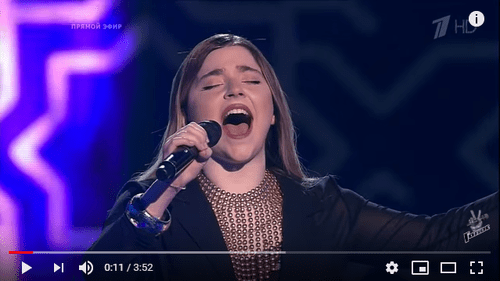 Скриншот видео с выступлением Рагды Ханиевой на канале "Голос / The Voice Russia" в Youtube. Скриншот видео с выступлением Рагды Ханиевой на канале "Голос / The Voice Russia" в Youtube.