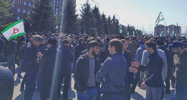 Митинг в Магасе. 26 марта 2019 г. Фото Умара Йовлоя для "Кавказского узла"
