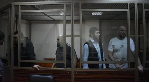 Ильсур Имангазиев, Увейс Ниматулаев, Хасан Китиев и Георгий Юсупов (слева направо) в зале суда. Фото Константина Волгина для "Кавказского узла" Ильсур Имангазиев, Увейс Ниматулаев, Хасан Китиев и Георгий Юсупов (слева направо) в зале суда. Фото Константина Волгина для "Кавказского узла"