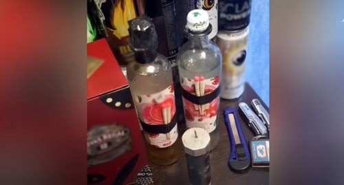 Самодельное взрывное устройство. кадр видео пресс-Кслужбы 
Следственного комитета Российской Федерации https://www.youtube.com/watch?time_continue=1&v=7dmDt2Y50Ms&feature=emb_logo
