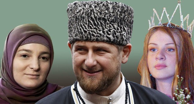 Медни Кадырова (слева), Рамзан Кадыров, Фатима Хазуева. Коллаж "Кавказского узла". Фото: REUTERS/Maxim Shemetov  Фото: https://grozny.tv/