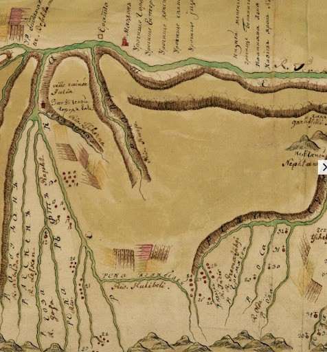 Чичагов и соавторы. «Карта пустынь, населяемых Калмыками, которые находятся под русским владычеством …» (фрагмент).