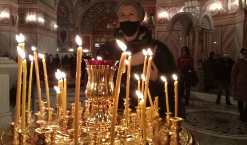 Волгоградские прихожане на богослужении. Фото Вячеслава Ященко для "Кавказского узла".