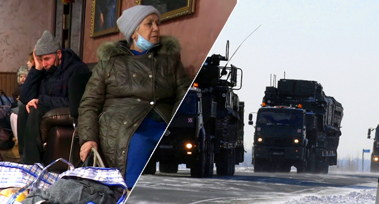 Беженцы Донбаса в Ростовской области, Военная техника. Фото: кадр видео Первый Ростовский телеканал https://www.youtube.com/watch?v=74VVHsibuLA, пресс-служба минобороны России
