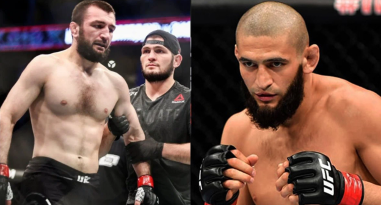 Абубакар Нурмагомедов (слева) и Хамзат Чимаев. Фото и коллаж https://fighttime.ru/news/item/22700-khabib-nurmagomedov-otsenil-perspektivy-khamzata-chimaeva-v-ufc.html Абубакар Нурмагомедов (слева) и Хамзат Чимаев. Фото и коллаж https://fighttime.ru/news/item/22700-khabib-nurmagomedov-otsenil-perspektivy-khamzata-chimaeva-v-ufc.html