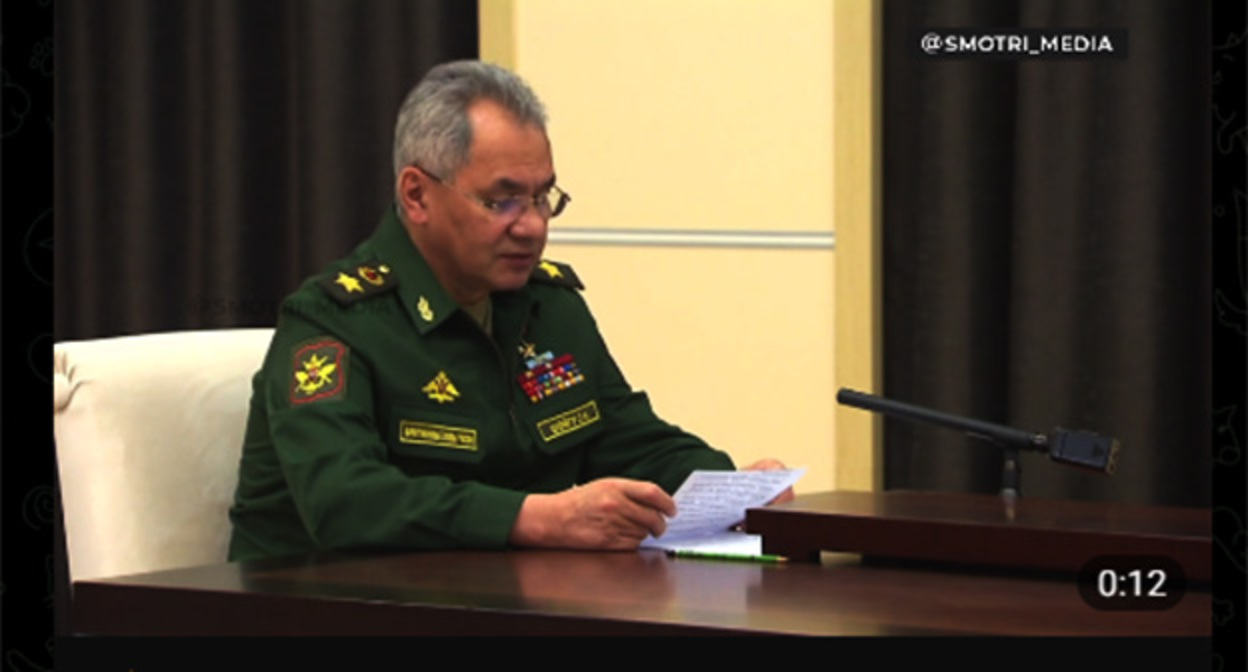 Сергей Шойгу. Скриншот видео https://t.me/smotri_media/28719 Сергей Шойгу. Скриншот видео https://t.me/smotri_media/28719
