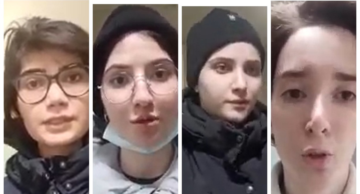 Девушки из Дагестана, удерживаемые на КПП "Верхний Ларс". Коллаж "Кавказского узла" из стоп-кадров видео, опубликованного в Facebook* Светланы Анохиной https://m.facebook.com/mk.ksana?eav=Afa8GrKigGFGet6zeJTzNx7j6jgEpCAZtbrjbTp4HQwOU-nh-b2hvLK6wSyE-ce0SwA&paipv=0 Девушки из Дагестана, удерживаемые на КПП "Верхний Ларс". Коллаж "Кавказского узла" из стоп-кадров видео, опубликованного в Facebook* Светланы Анохиной https://m.facebook.com/mk.ksana?eav=Afa8GrKigGFGet6zeJTzNx7j6jgEpCAZtbrjbTp4HQwOU-nh-b2hvLK6wSyE-ce0SwA&paipv=0