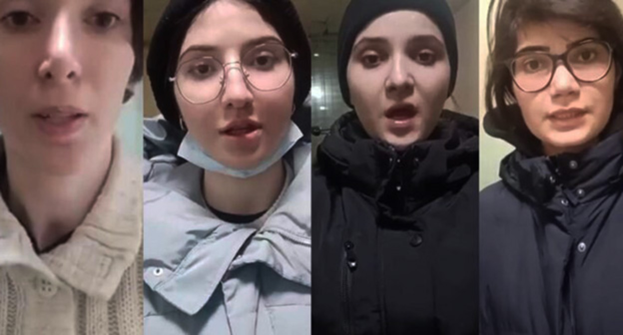 Девушки из Дагестана, удерживаемые на КПП "Верхний Ларс". Скриншоты видео https://m.facebook.com/mk.ksana https://vesma.today/news/post/43403-dagestanskie-devushki-popytalis Девушки из Дагестана, удерживаемые на КПП "Верхний Ларс". Скриншоты видео https://m.facebook.com/mk.ksana https://vesma.today/news/post/43403-dagestanskie-devushki-popytalis