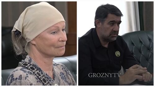 Марина Соцкова, Муслим Зайпуллаев.
Скриншот видеозаписи ЧГРК "Грозный" https://www.instagram**.com/reel/Cvk161jOpi6/?igshid=NTc4MTIwNjQ2YQ==