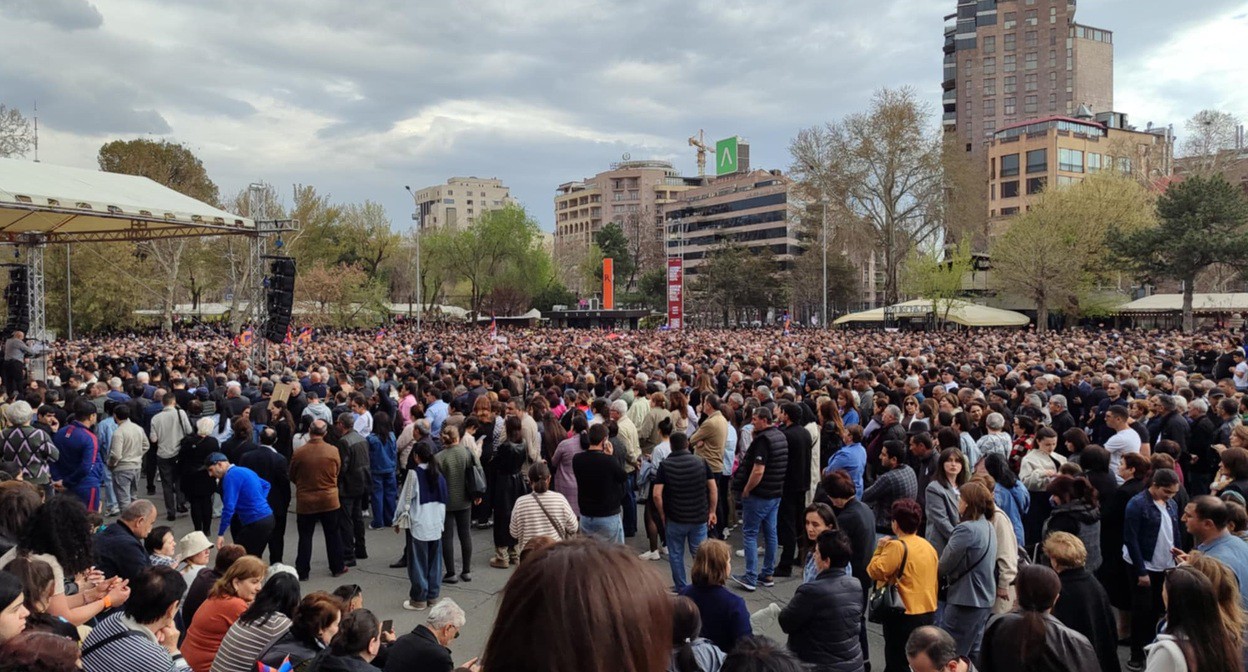 Акция протеста карабахских беженцев в Ереване. 29 марта 2025 года. Фото Алвард Григорян для "Кавказского узла"
