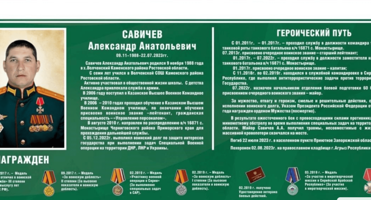 Информация об Александре Савичеве. Скриншот фото из Telegram-канала администрации Каменского района от 11.04.25, https://t.me/Kamadmray/10652?single