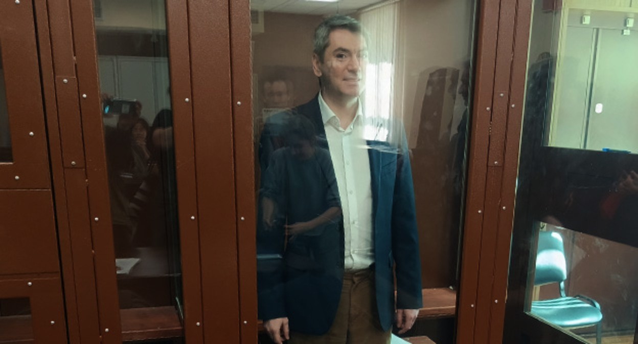 Григорий Мельконьянц в зале суда. 16 апреля 2025 г. Фото корреспондента "Кавказского узла"