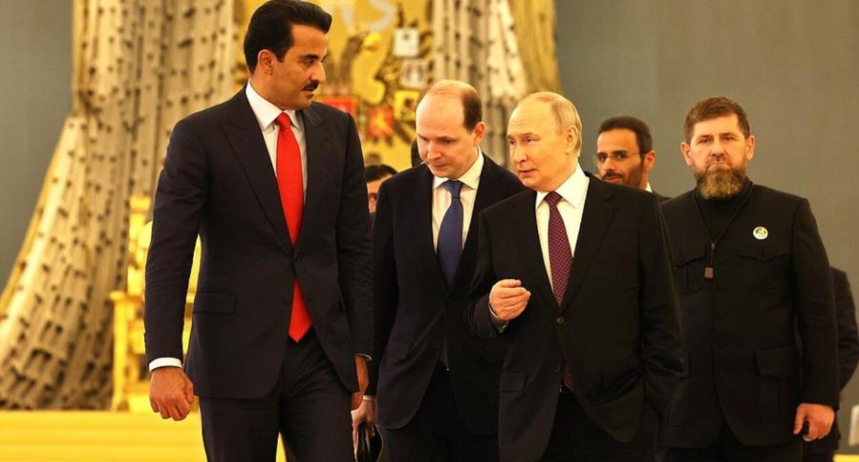 Рамзан Кадыров (справа) во время переговоров. 17 апреля 2025 г. Фото: kremlin.ru