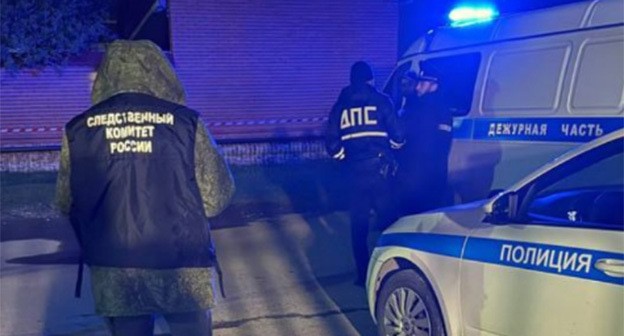 На месте нападения. 14 апреля 2025 г. Скриншот видео https://t.me/serdalo_ingushetii/56438