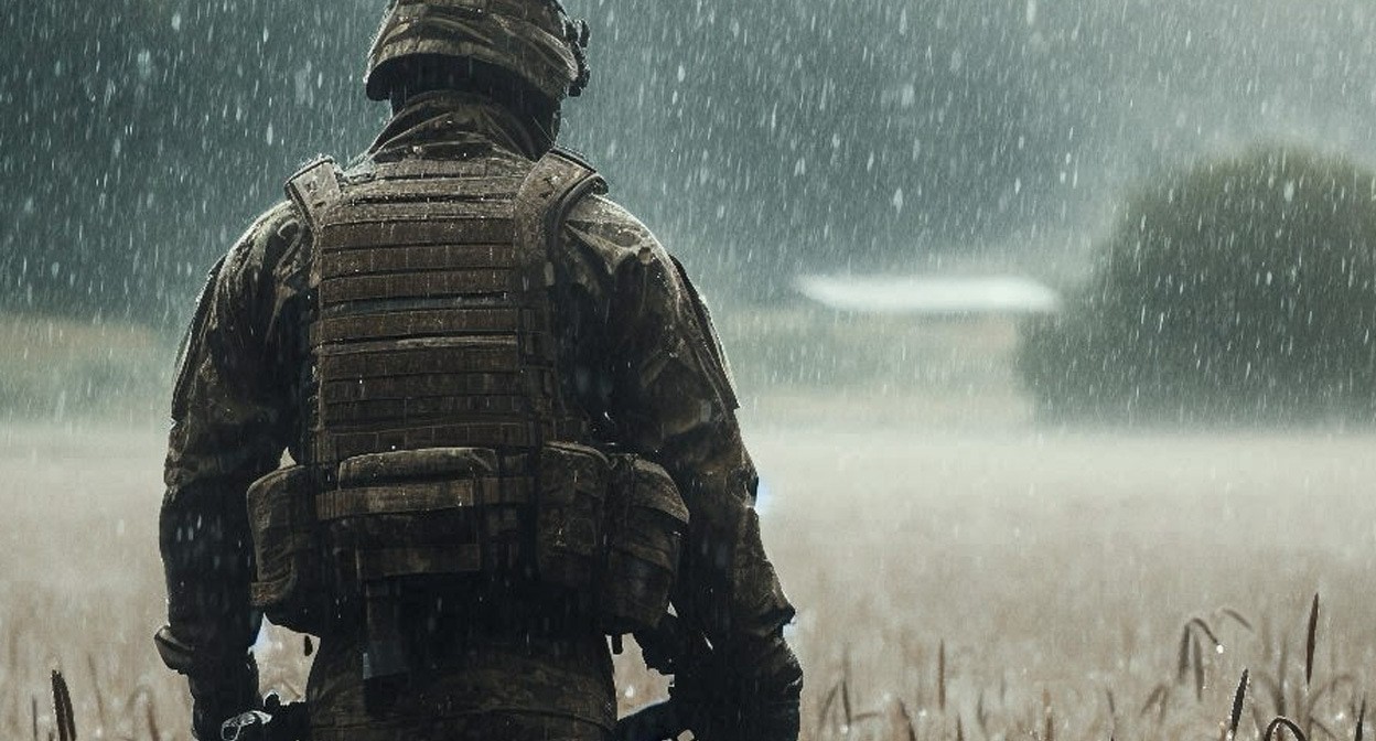 Военный на СВО. Иллюстрация создана "Кавказским узлом" с помощью ИИ в программе Copilot