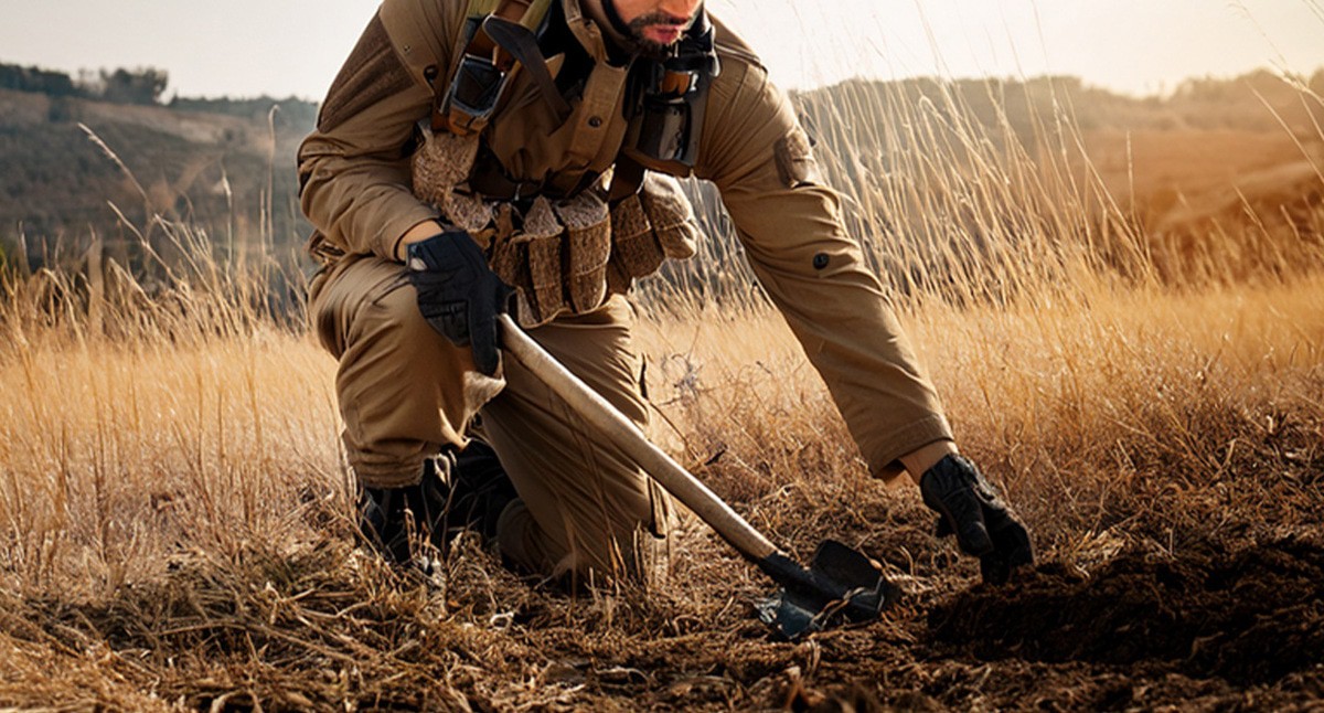 Сапер в поисках мин. Иллюстрация создана "Кавказским узлом" с помощью ИИ в программе Photoshop Сапер в поисках мин. Иллюстрация создана "Кавказским узлом" с помощью ИИ в программе Photoshop