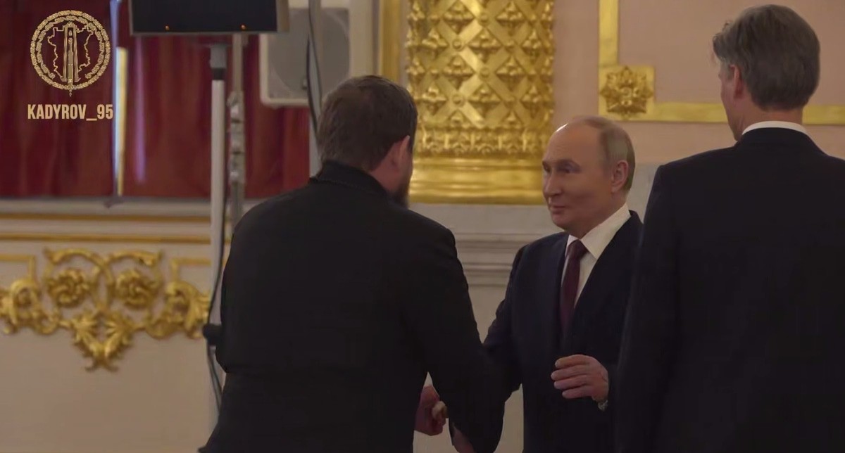 Путин и Кадыров. Кадр видео из телеграм-канала Рамзана Кадырова https://t.me/RKadyrov_95/5705