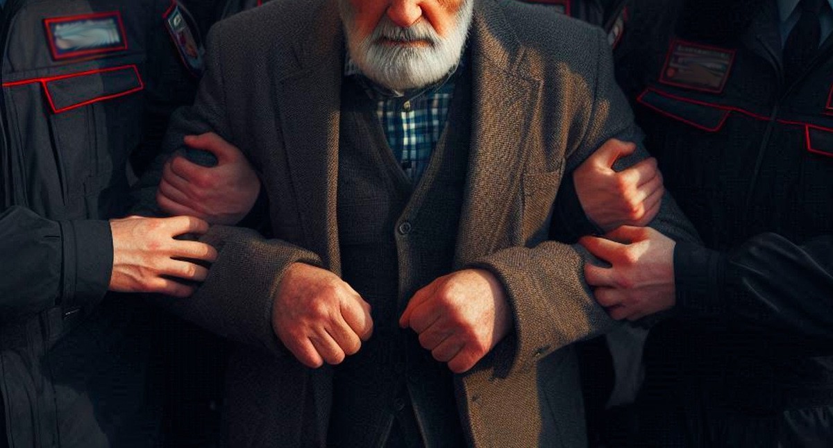 Задержание верующего. Иллюстрация создана «Кавказским узлом» с помощью ИИ в программе Photoshop