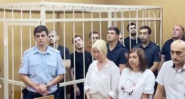 Осужденные по делу о беспорядках в Махачкале. Фото: Объединенная пресс-служба судов Краснодара/Telegram