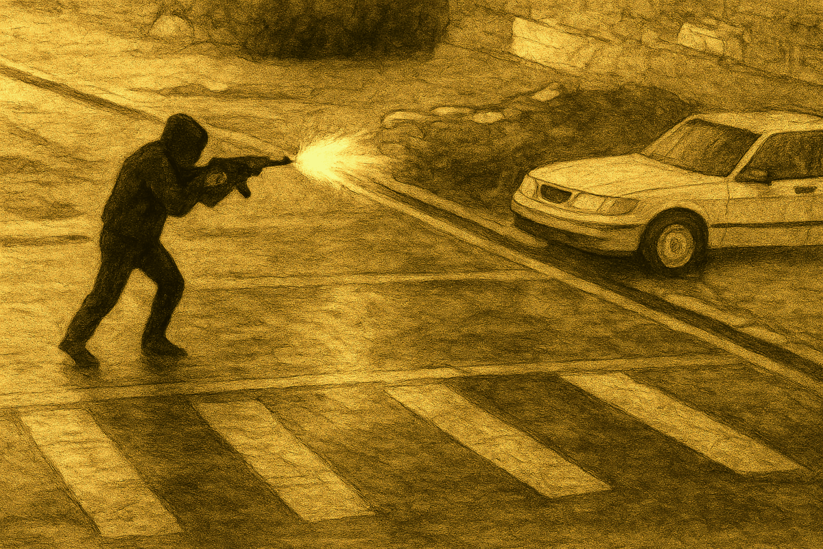 Нападение в Ардоне. Иллюстрация создана "Кавказским узлом" с помощью ИИ в программе Copilot