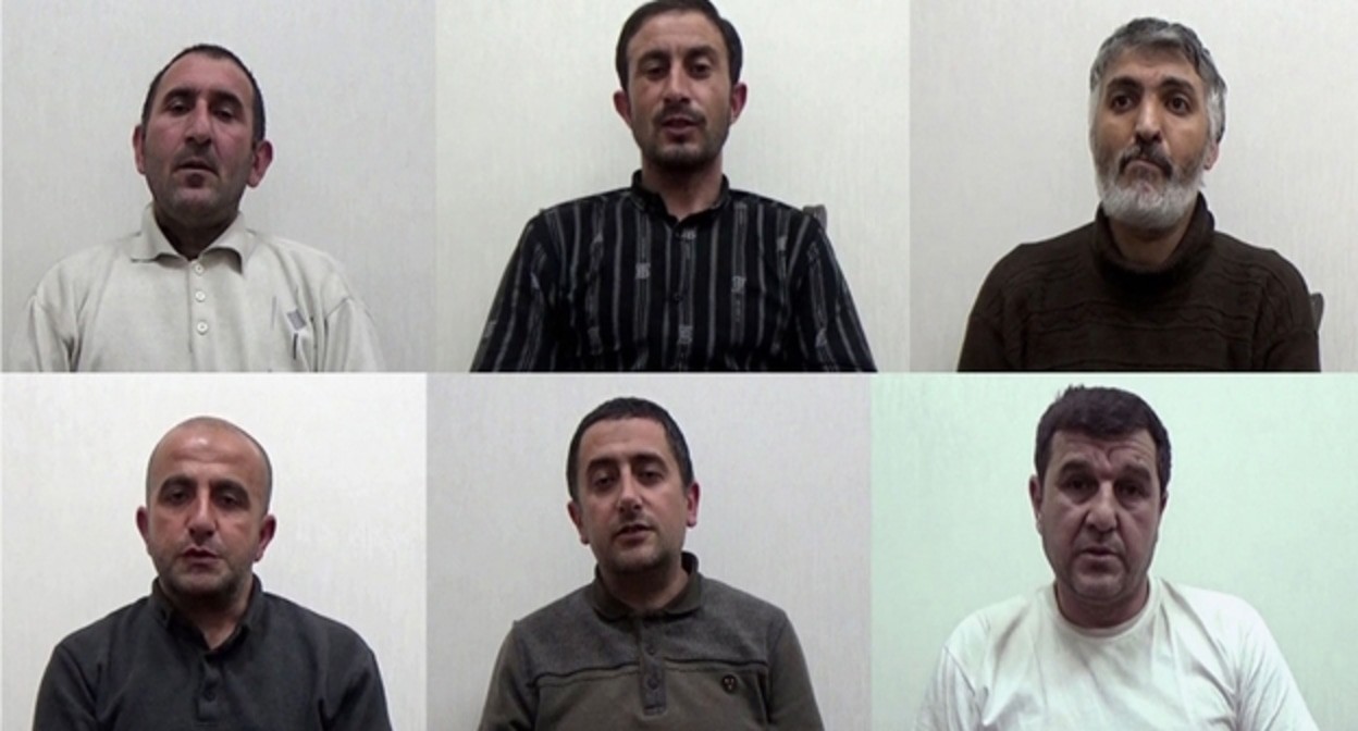 Обвиняемые в попытке насильственного захвата власти. Кадр видео МВД Азербайджана https://www.facebook.com/polisazerbaycan/videos/6087196501367174