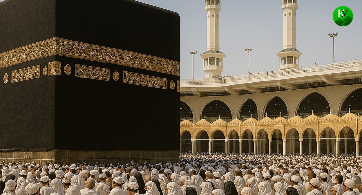 Паломники в Мекке. Иллюстрация создана "Кавказским узлом" с помощью ИИ в программе Copilot