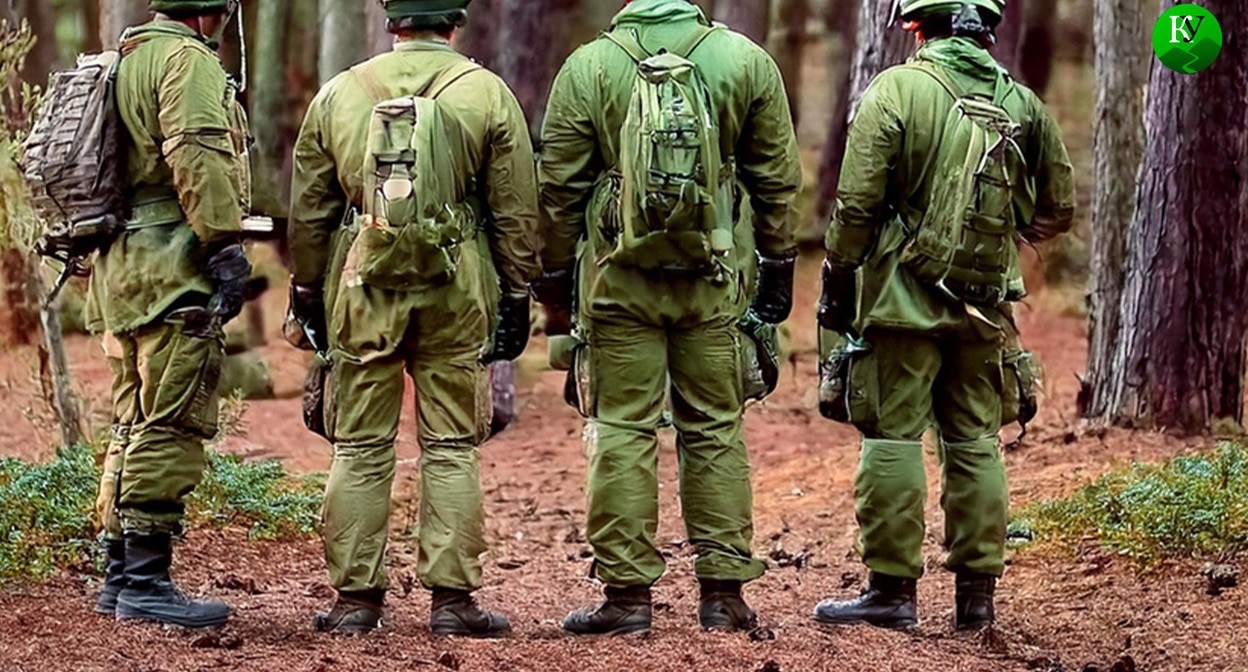 Военные на подготовке. Иллюстрация создана "Кавказским узлом" с помощью ИИ в программе Photoshop