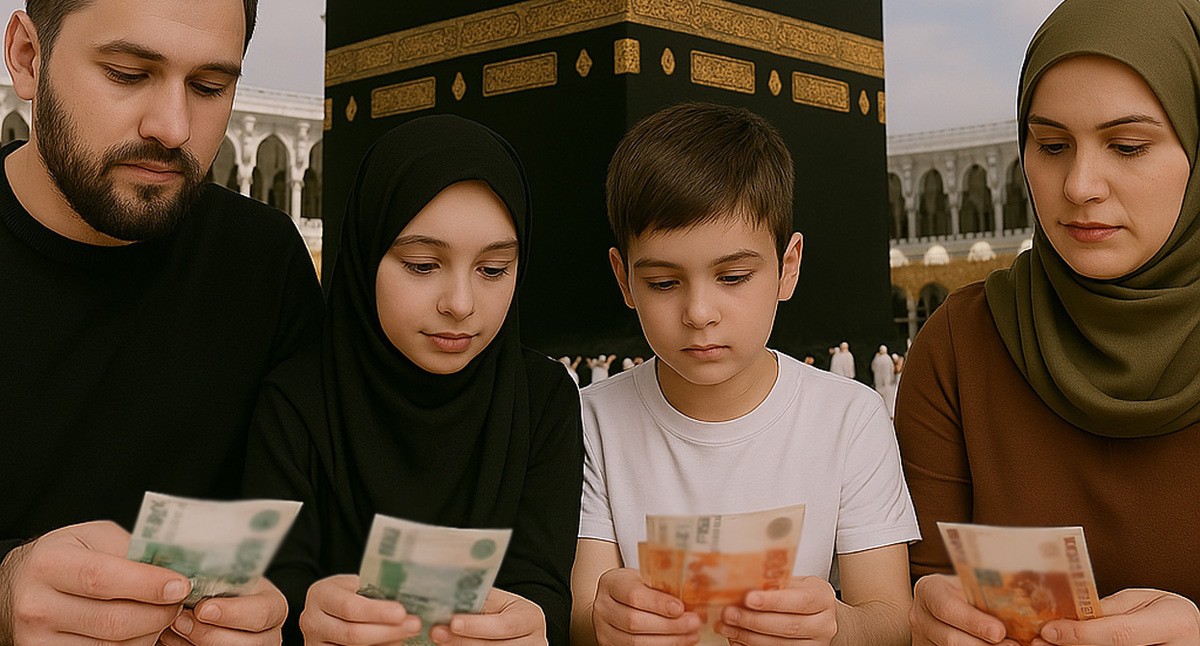 Семья считает деньги. Иллюстрация создана «Кавказским узлом» с помощью ИИ в программе Copilot