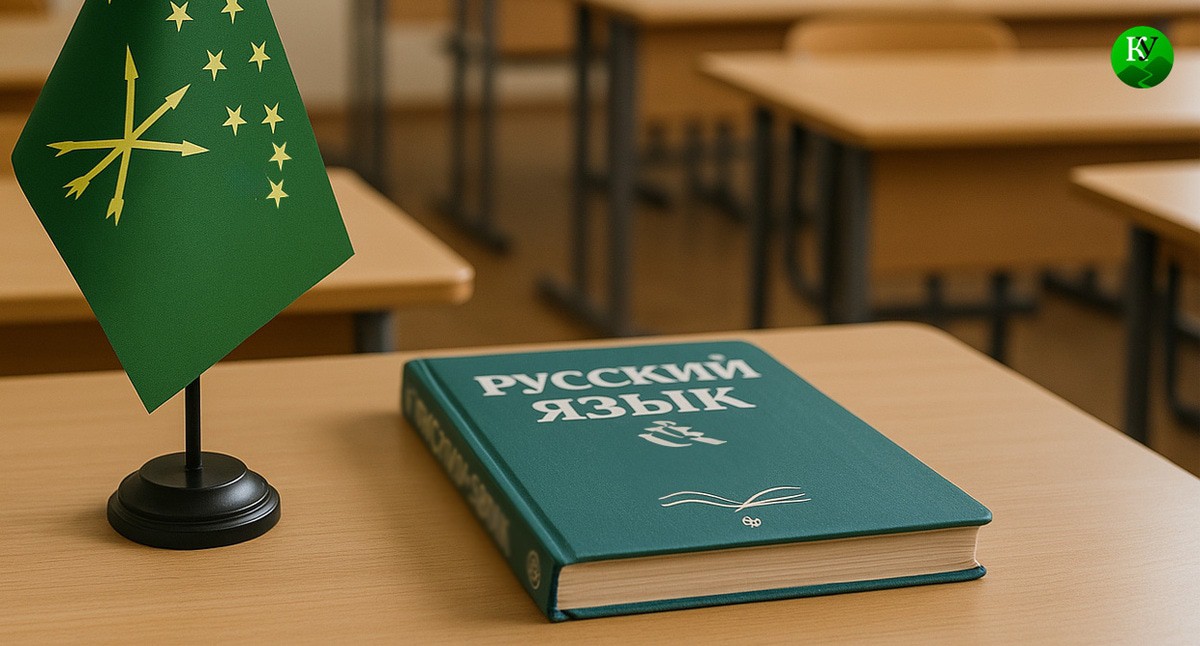 Учебник Русского языка. Иллюстрация создана "Кавказским узлом" с помощью ИИ в программе Copilot