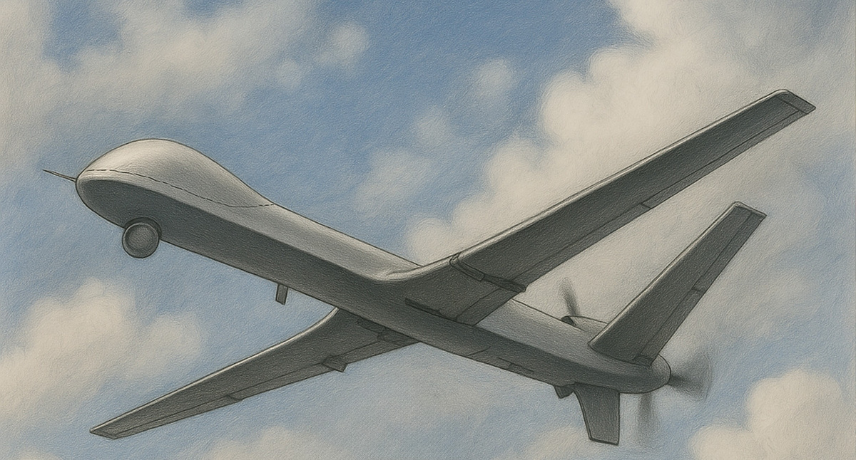 БПЛА в небе. Иллюстрация создана "Кавказским узлом" с помощью ИИ в программе Copilot