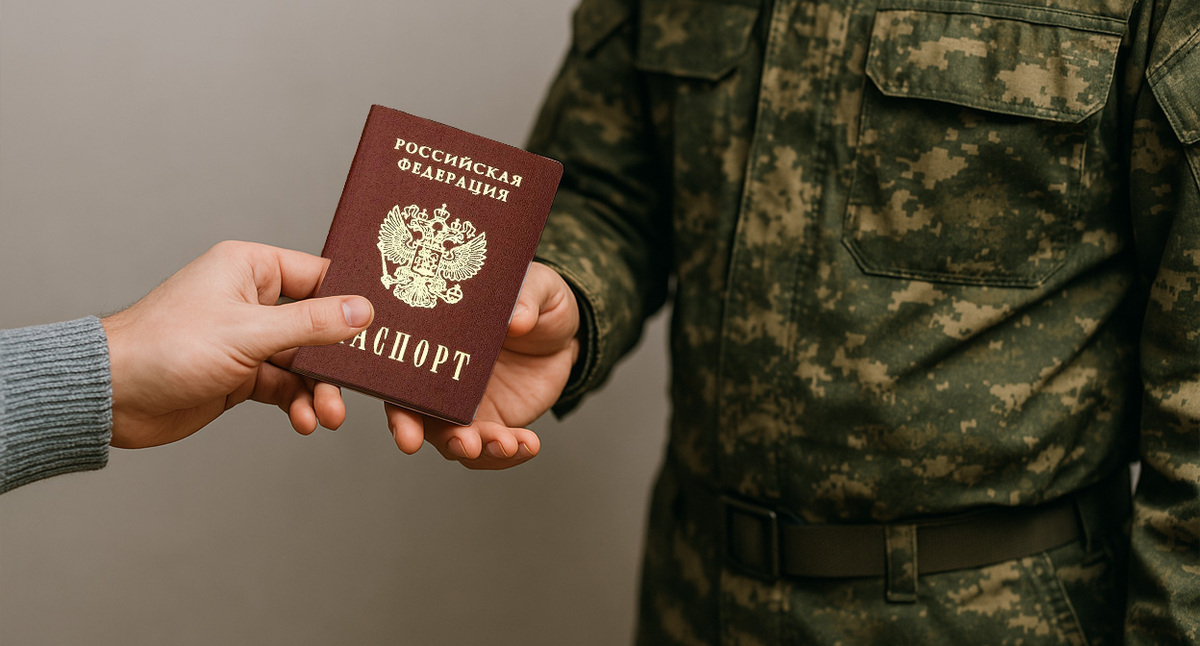 Постановка на воинский учет. Иллюстрация создана «Кавказским узлом» с помощью ИИ в программе Copilot