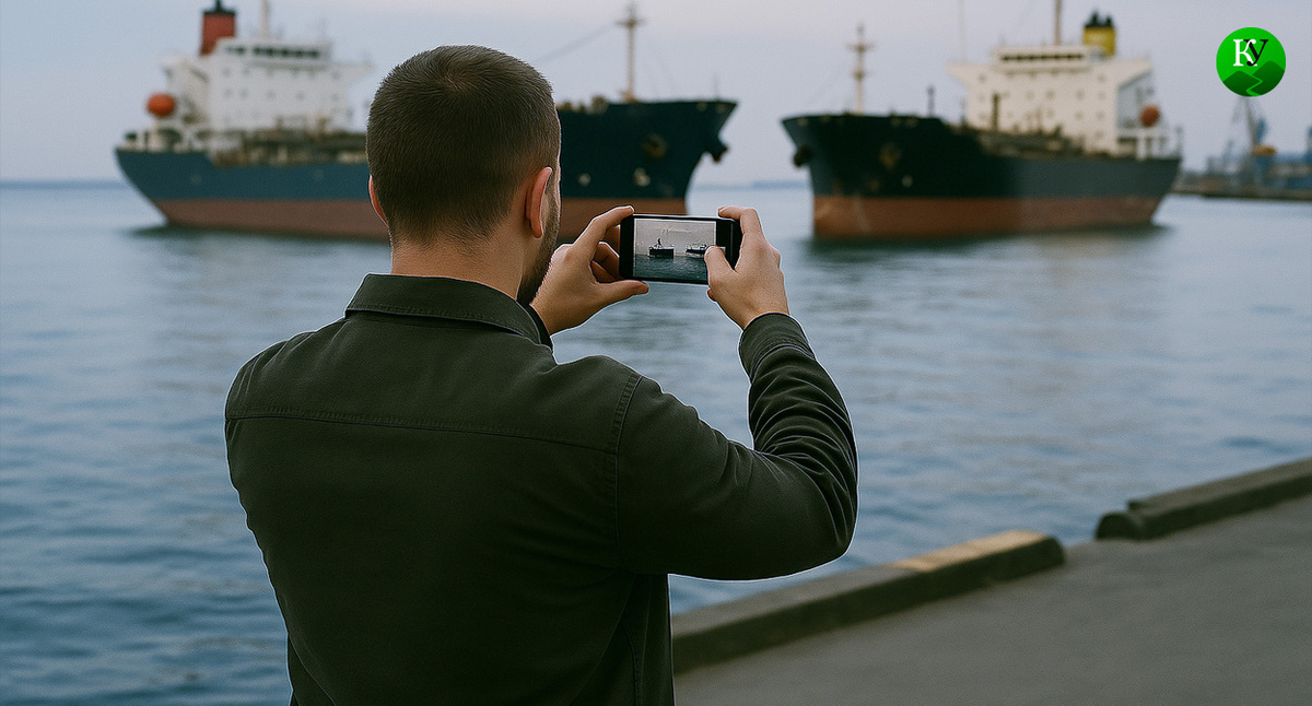 Мужчина снимает на телефон. Иллюстрация создана «Кавказским узлом» с помощью ИИ в программе Copilot