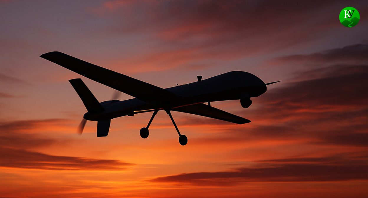 БПЛА в небе. Иллюстрация создана "Кавказским узлом" с помощью ИИ в программе Copilot