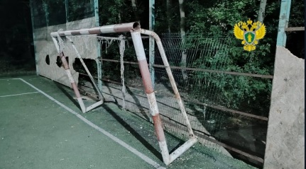 Футбольные ворота. Фотография: прокуратура республики Дагестан. https://t.me/procuratura05/4125