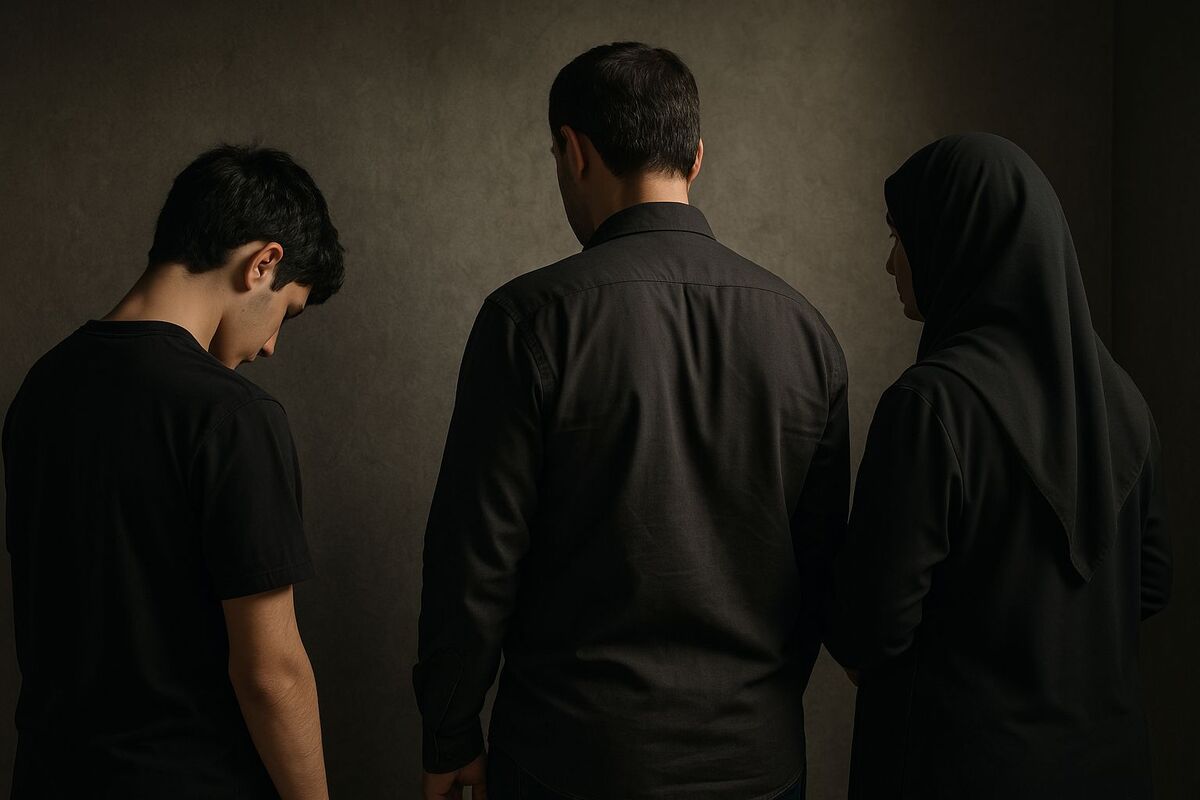 Подросток и семья. Иллюстрация "Кавказского узла", созданная при помощи программы Copilot